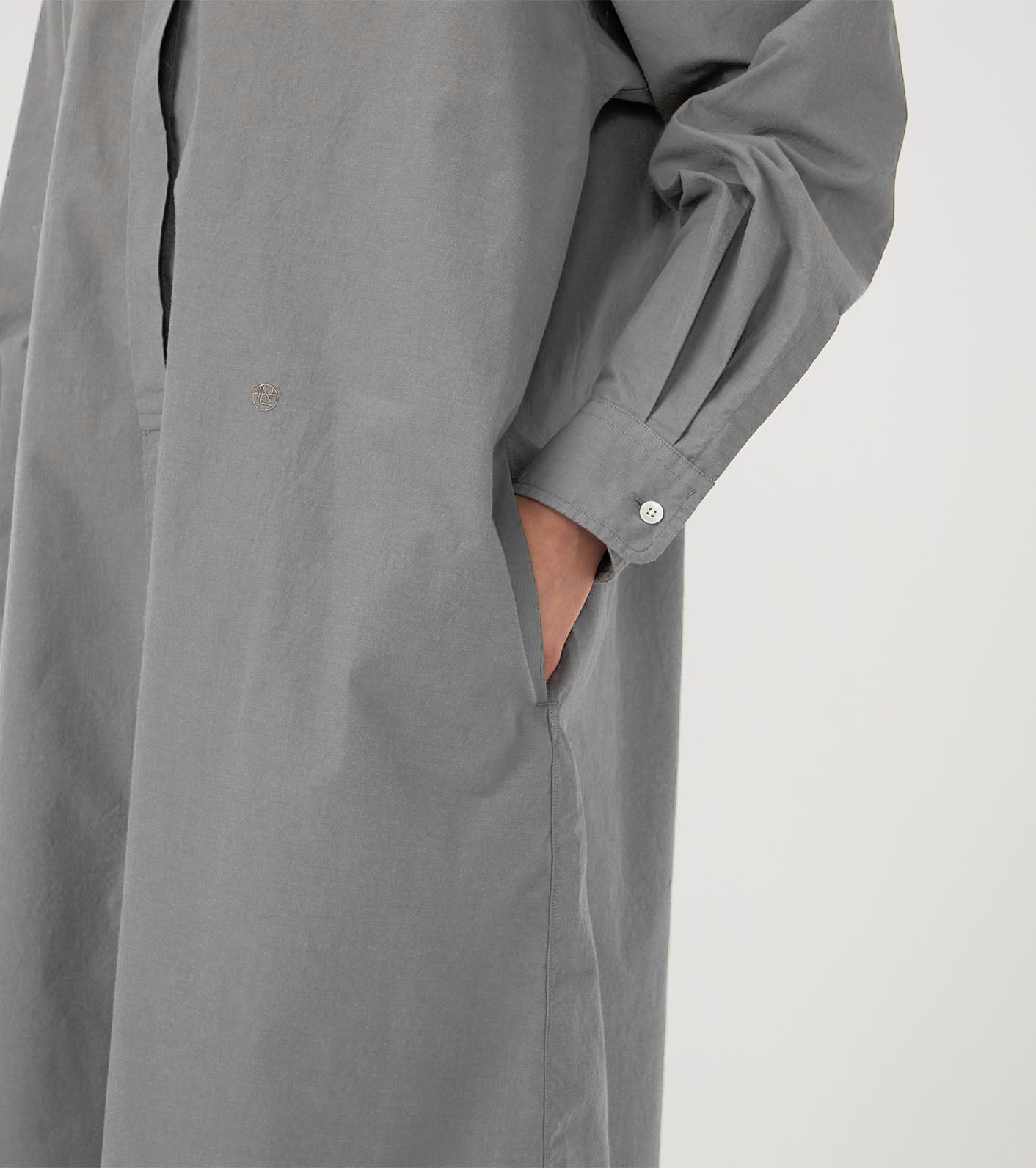 Band Collar Wind Shirt Dress