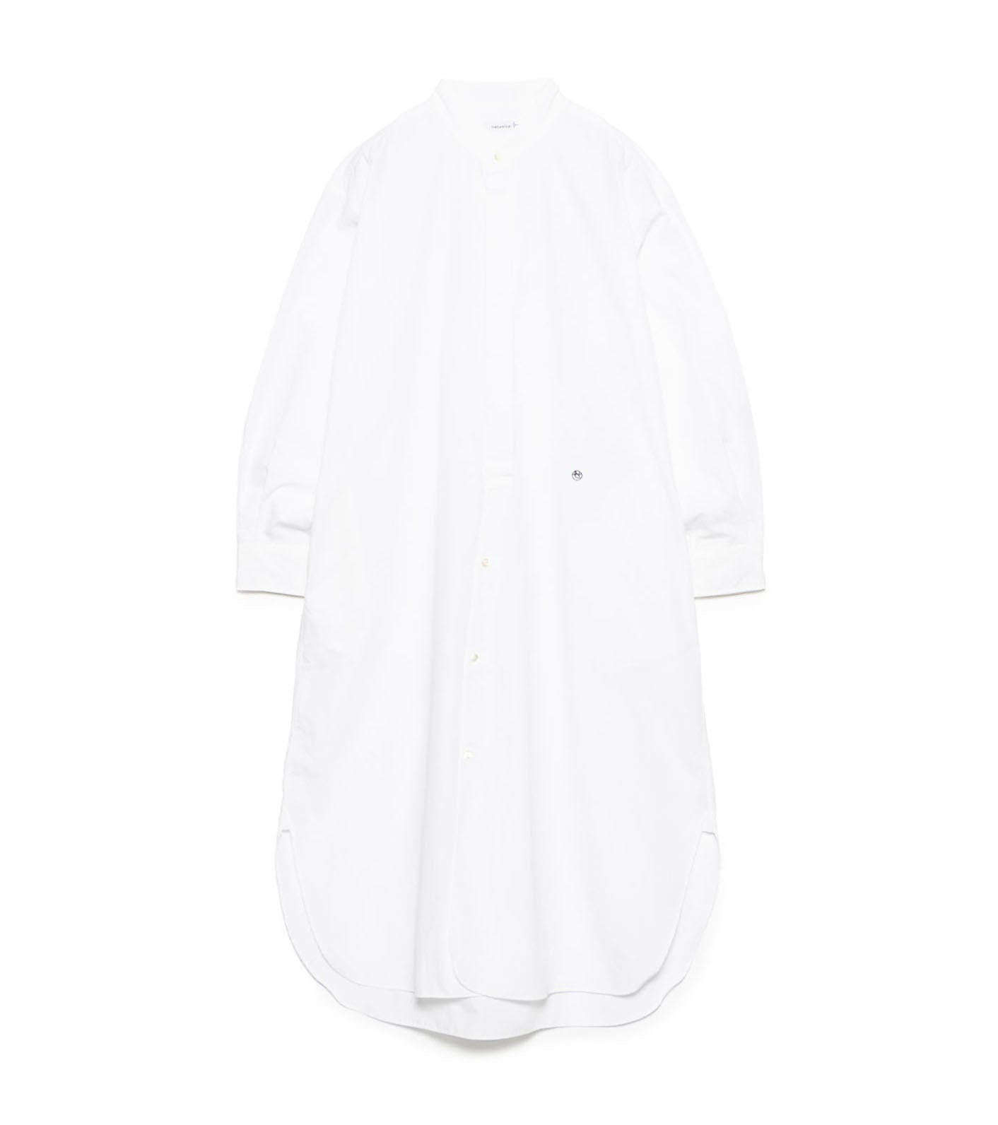 Band Collar Wind Shirt Dress - OW(Off White)
