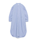 Band Collar Wind Shirt Dress - SX(Sax)