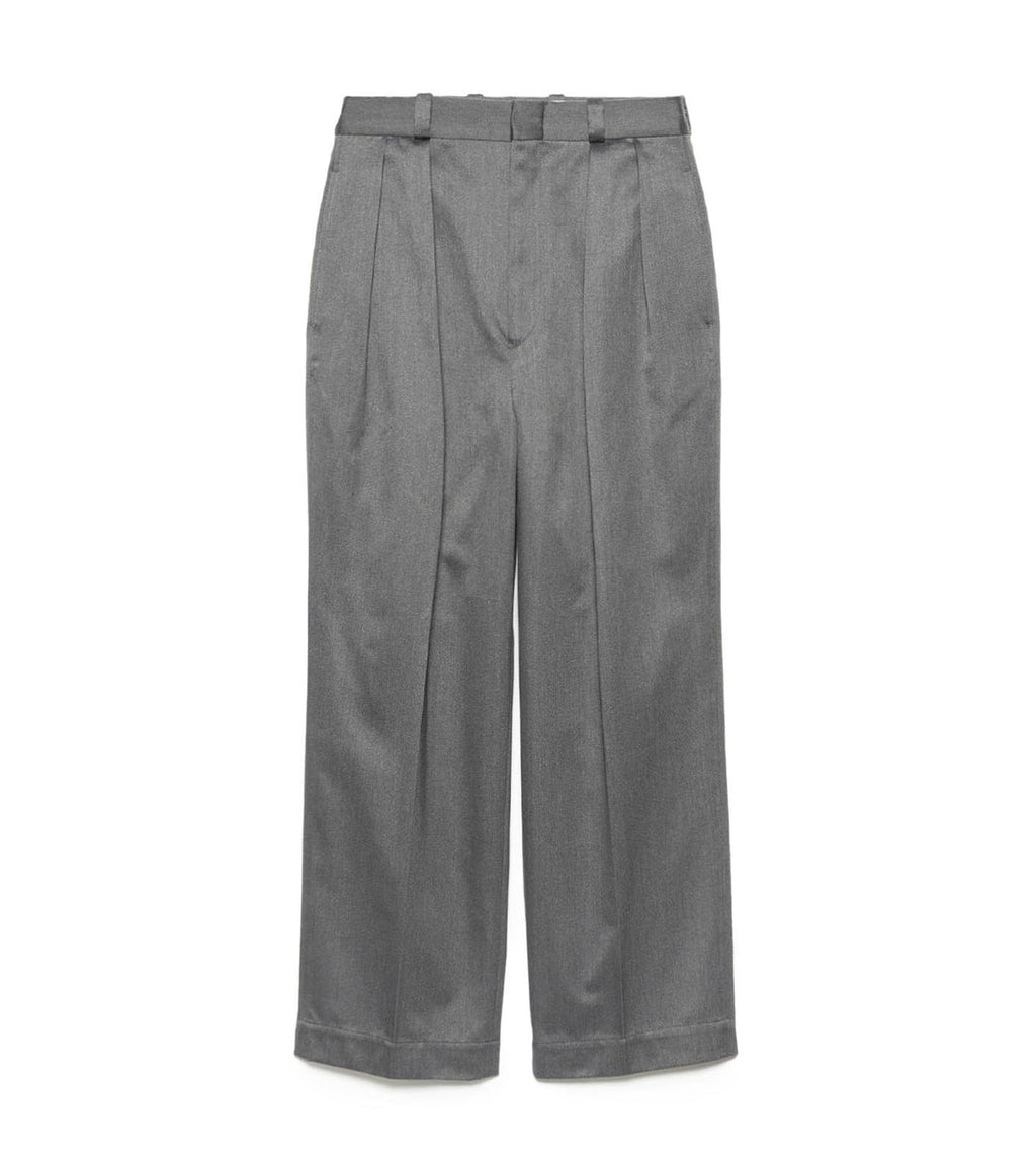 Double Pleated Chino Pants - HG(Heather Gray)