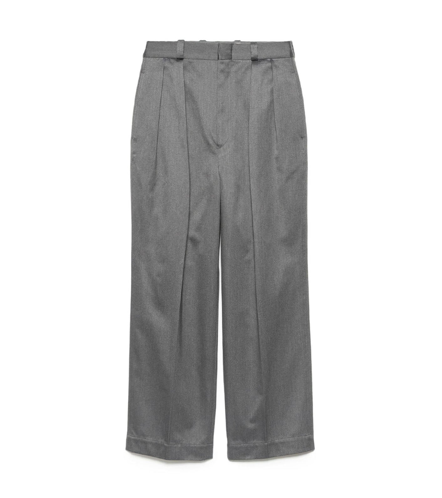 Double Pleated Chino Pants - HG(Heather Gray)