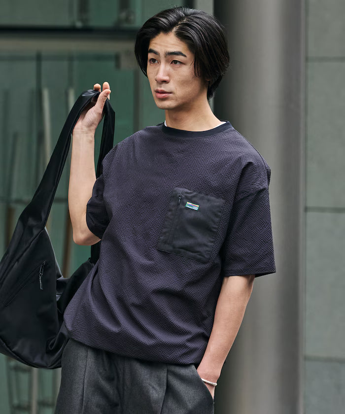 Limited release AiRide Air Ride Relax Fit Mult-material Pocket Seersucker Pullover Top Quick-drying UV Protection
