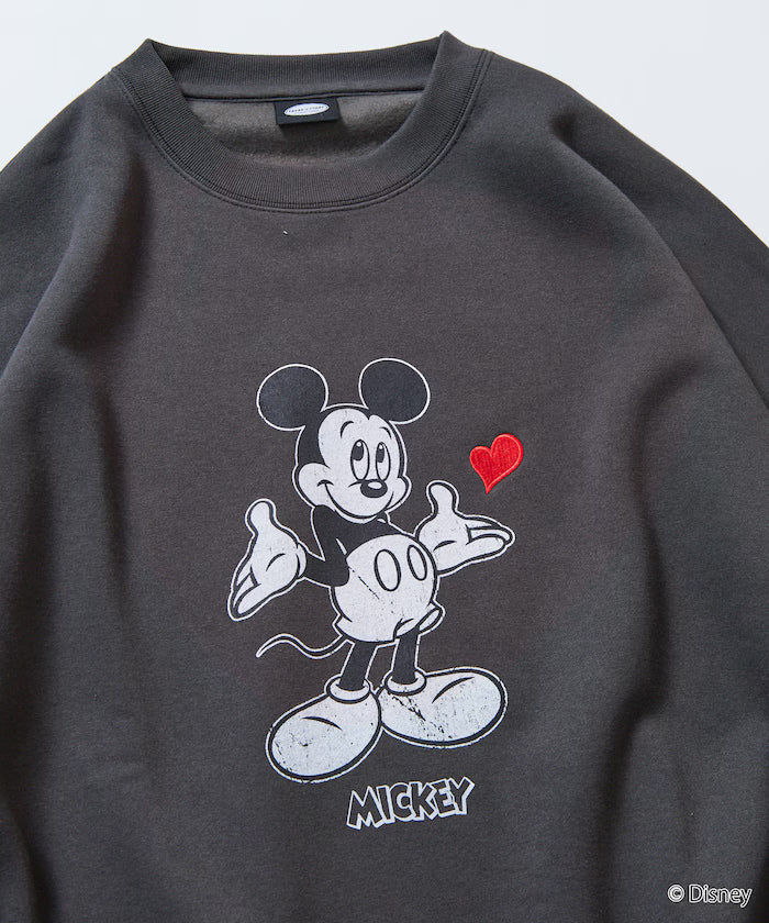 DISNEY/Mickey Mouse/Custom Crew Neck Printed Sweatshirt/Heart [Limited Edition]