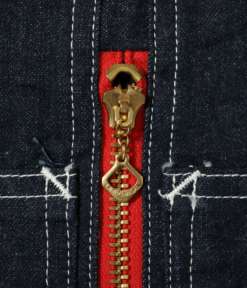 HEADLIGHT 11oz. BLUE DENIM LOW BACK OVERALLS