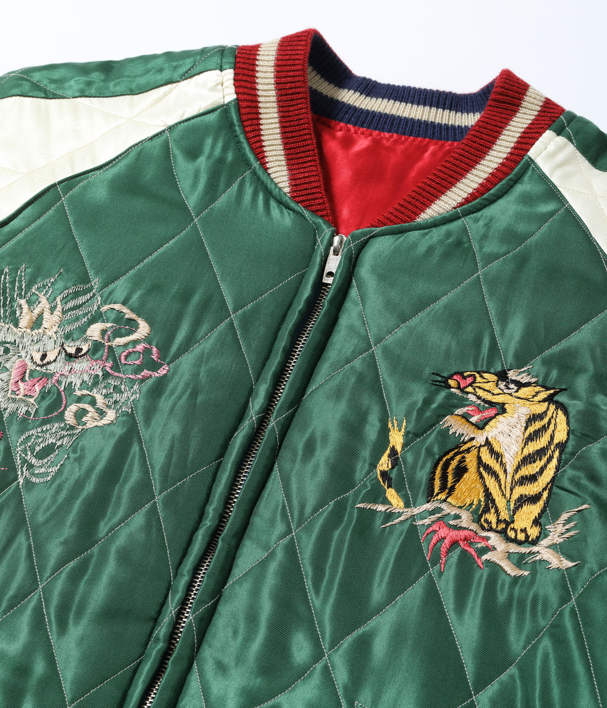 Early 1950s Style Acetate Quilted Souvenir Jacket “JAPAN MAP” × “GOLD DRAGON”