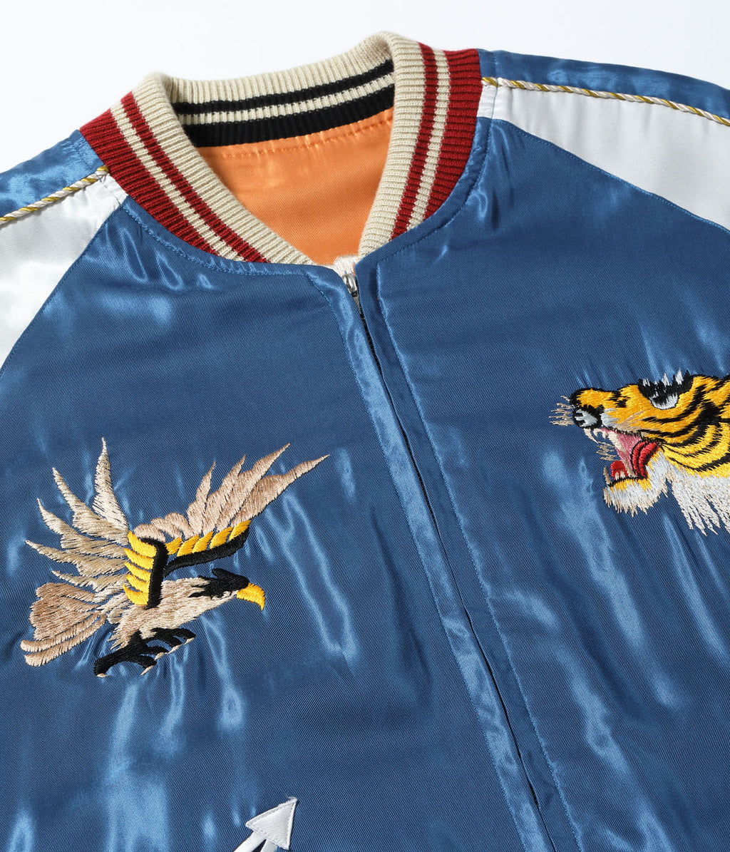 Mid 1950s Style Acetate Souvenir Jacket "TIGER HEAD" × "JAPAN MAP"