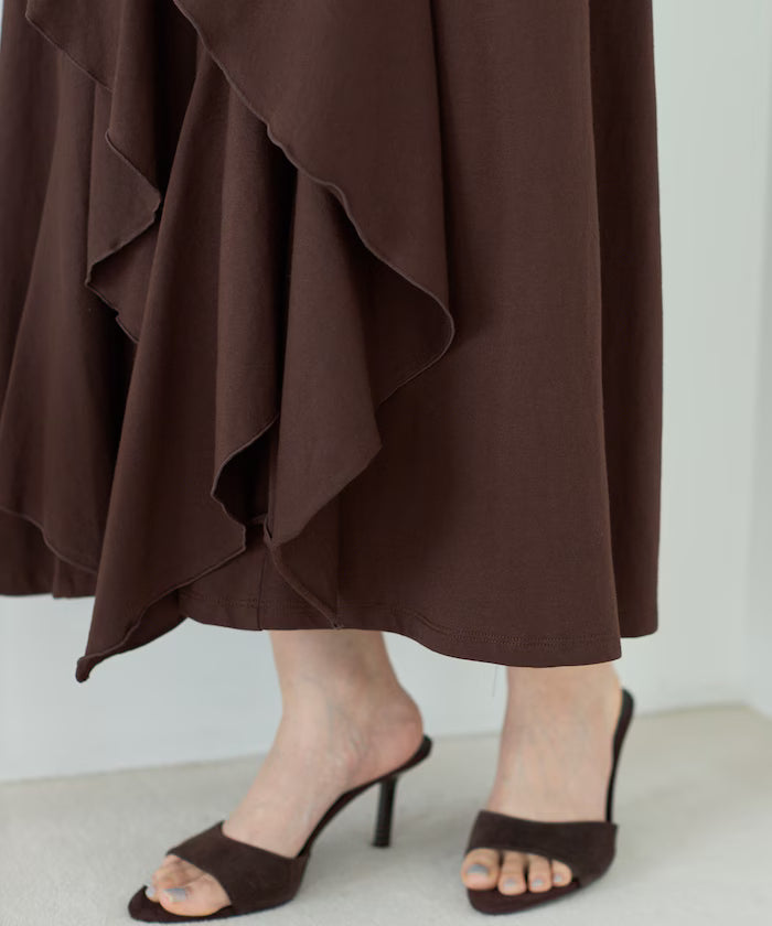 Organic Cotton Draped Flare Dress
