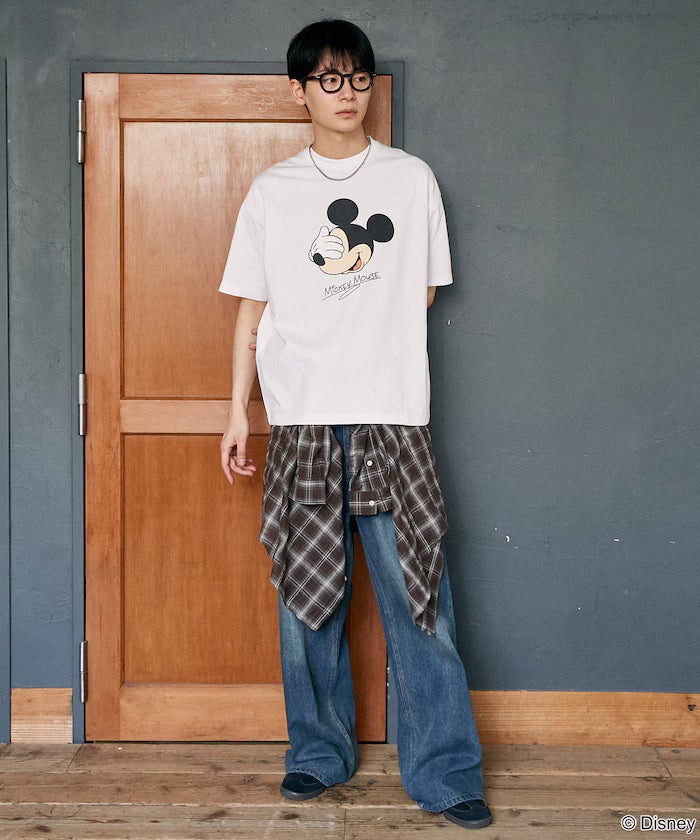 <Functional Material>Mickey Mouse Face T-Shirt Limited Edition