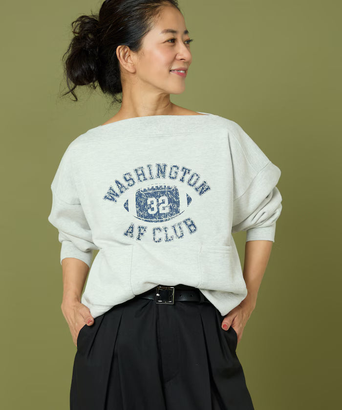 Boat Neck Short Sweatshirt