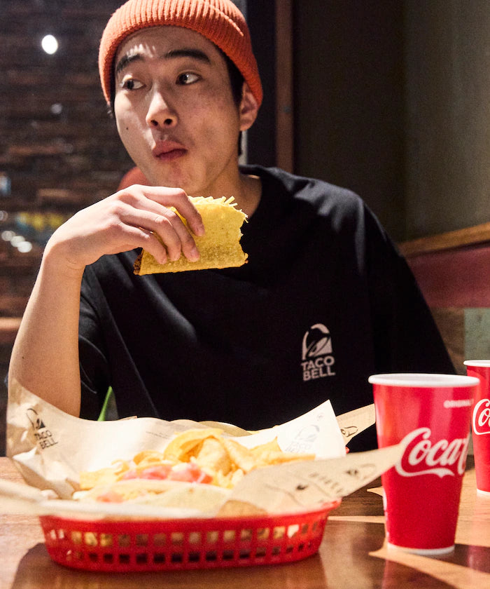 Limited Edition TACOBELL×FREAK'S STORE Exclusive Big Silhouette Back Print Crew Neck T-Shirt