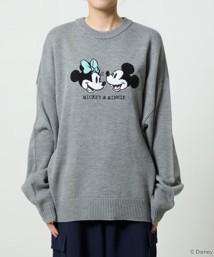 Mickey Mouse & Minnie Mouse/Mickey Mouse & Minnie Mouse/Sagara Embroidery Oversized Knit Limited Edition