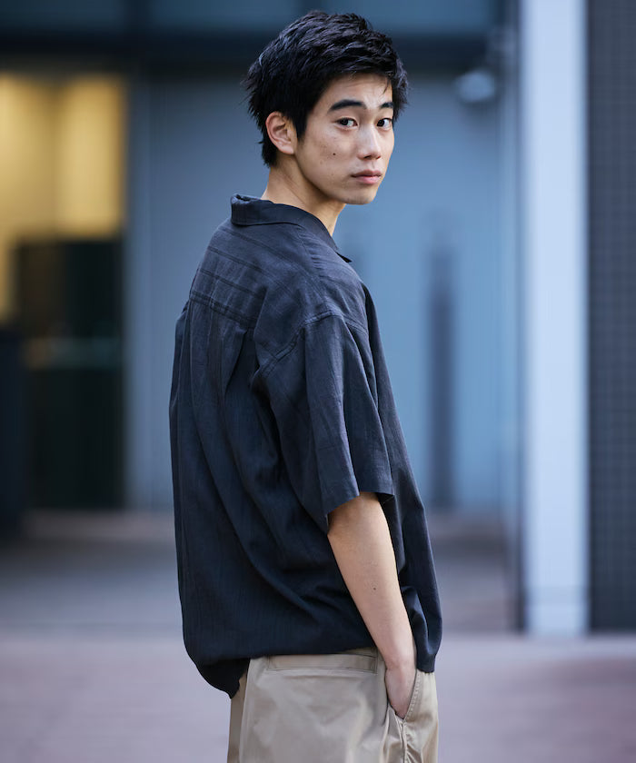 Relax Fit Relaxed Fit Shadow Stripe Open Color Shirt [Limited Release]
