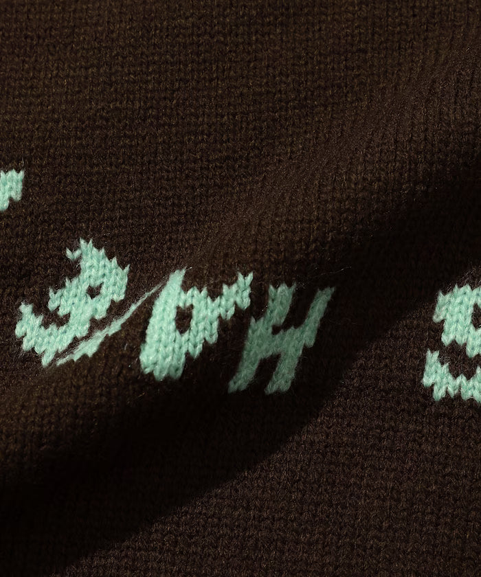 Sweat-like Lettered Knit / Jacquard Knit