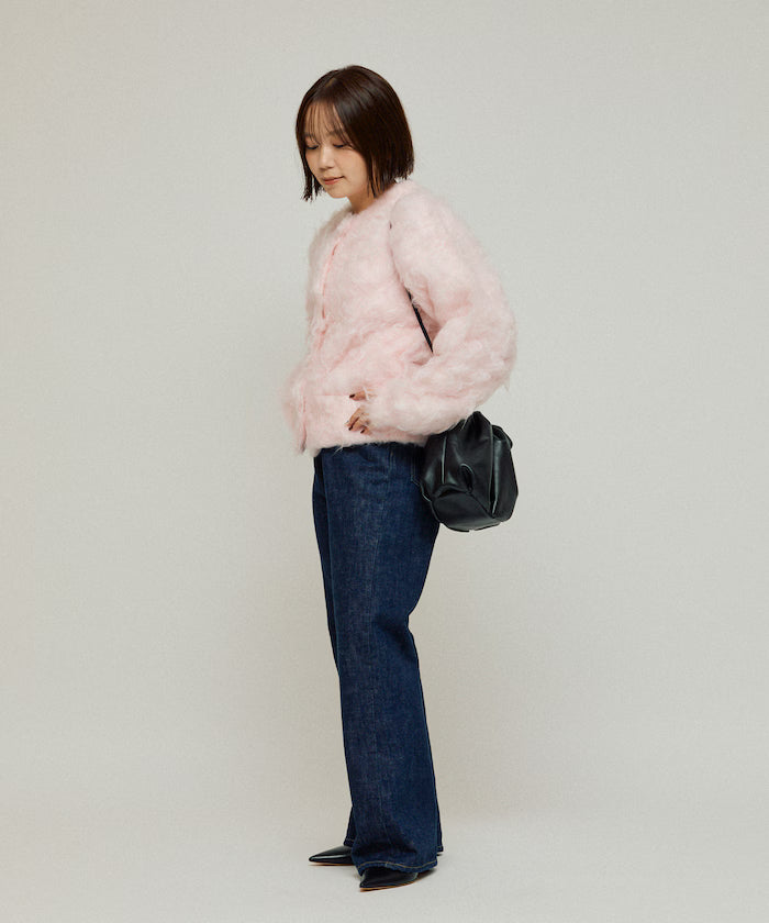 Variation Button Shaggy Knit Cardigan