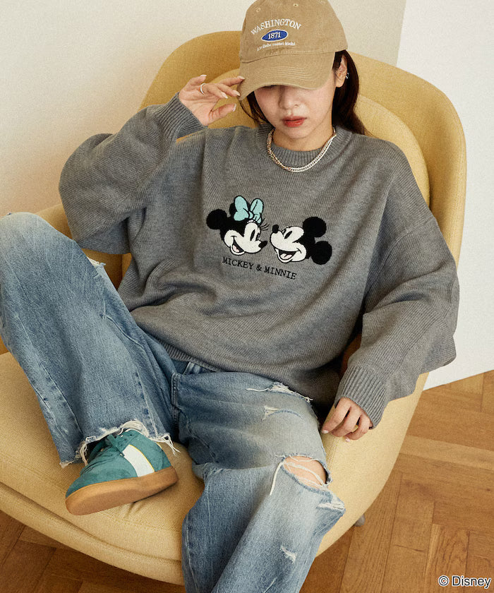Mickey Mouse & Minnie Mouse/Mickey Mouse & Minnie Mouse/Sagara Embroidery Oversized Knit Limited Edition