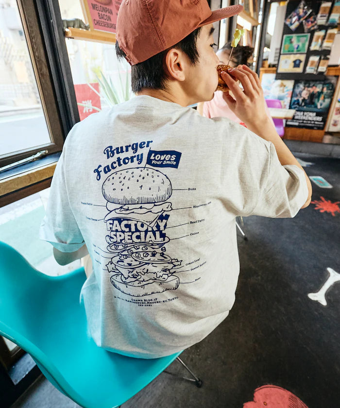 Burger Factory × FREAK'S STORE/ Burger Factory Limited Big Silhouette Back Print Crew Neck T-shirt 【Limited Edition】