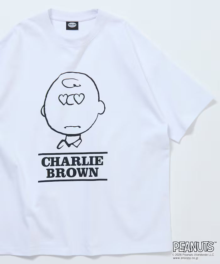 PEANUTS/Peanuts Custom Big Silhouette Crew Neck T-Shirt/Charlie Brown/Heart Eye [Limited Edition]