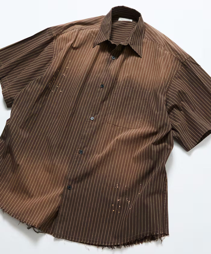 Big Silhouette Damage Processing Regular Color S/S Shirt/Check/Stripe/Fade Processing [Limited Edition]