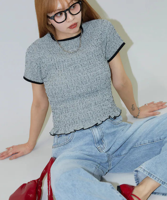 Shearing Design Check Pullover Shirt