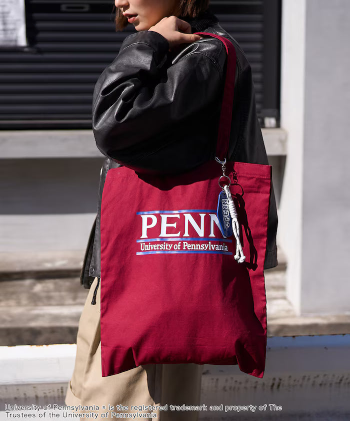 College Logo Tote Bag with Key Charm/A4 Size Tote Bag