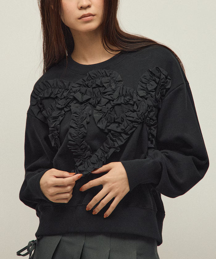 Organic Cotton Gather Ribbon Sweat / Relaxed Fit / French Terry Sweat