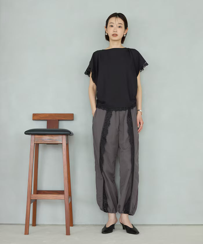 Handkerchief Sleeve Shirring Blouse