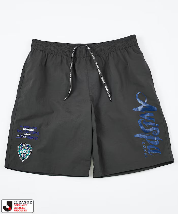 [Sales start on May 15th at 12:00] J.LEAGUE × FREAK'S STORE Special Order SUPPORTERS NYLON SHORTS [Avispa Fukuoka] - Charcoal Gray