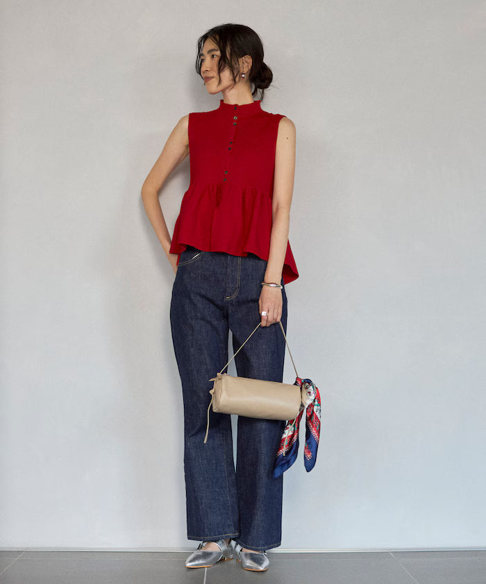 Japan-made Whole Garment Peplum Vest
