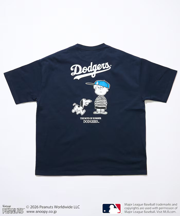 PEANUTS×MLB Exclusive Big Silhouette Back Print T-Shirt / DODGERS 【Limited Edition】