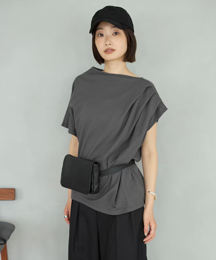 Organic Cotton Asymmetrical Draped Top