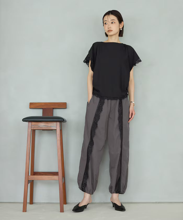 Handkerchief Sleeve Shirring Blouse