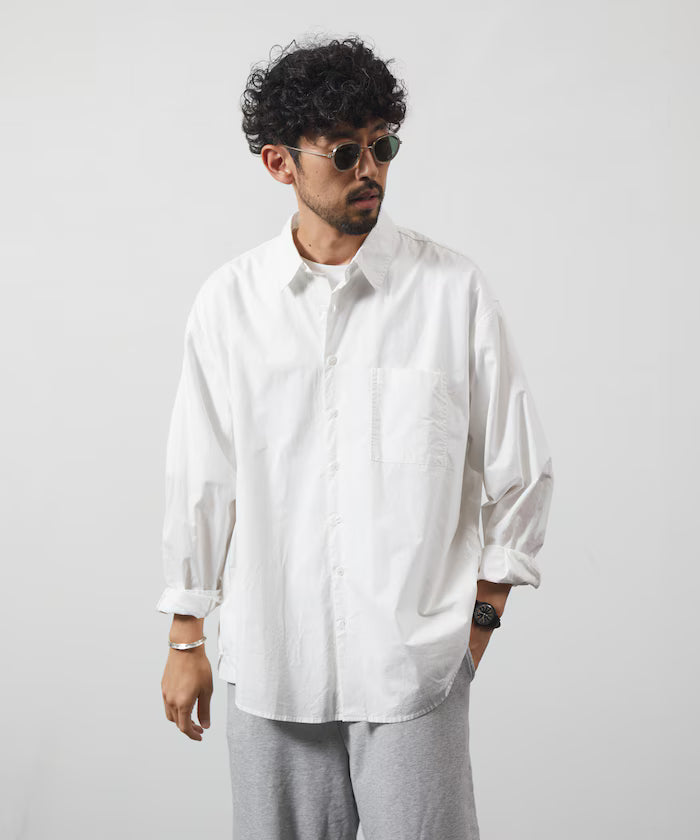 <New Color Added> Relaxed Fit Broad Shirt / Regular Collar / Long Sleeve