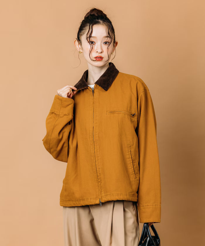 Big Silhouette Corduroy Switch Duck Blouson [Limited Edition] - Beige