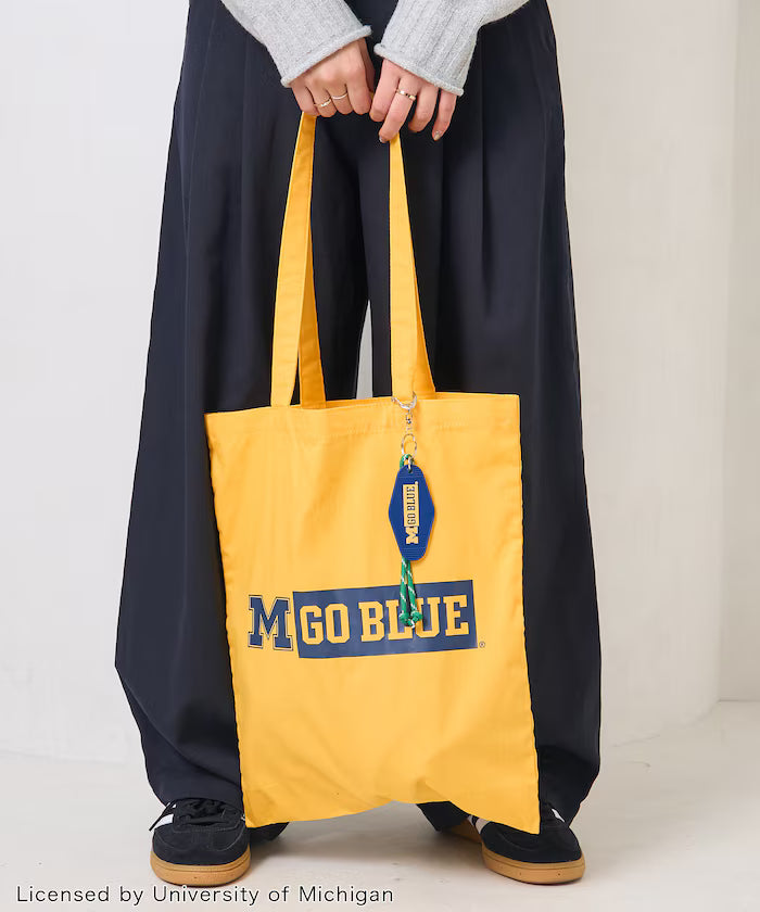 College Logo Tote Bag with Key Charm/A4 Size Tote Bag