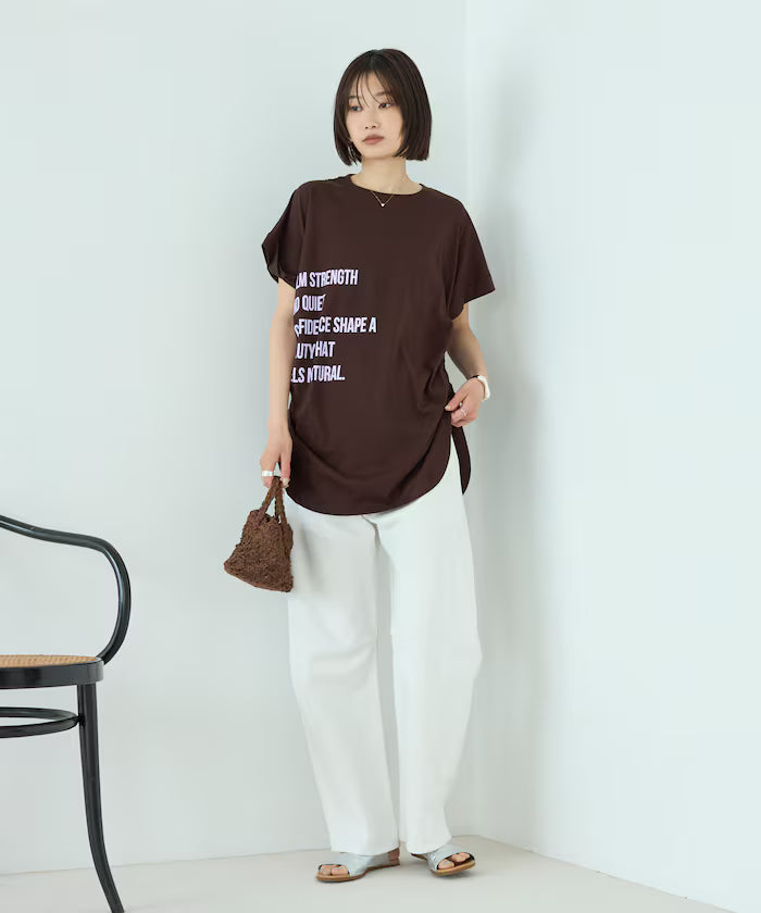 Organic Cotton Shirring Logo T-Shirt