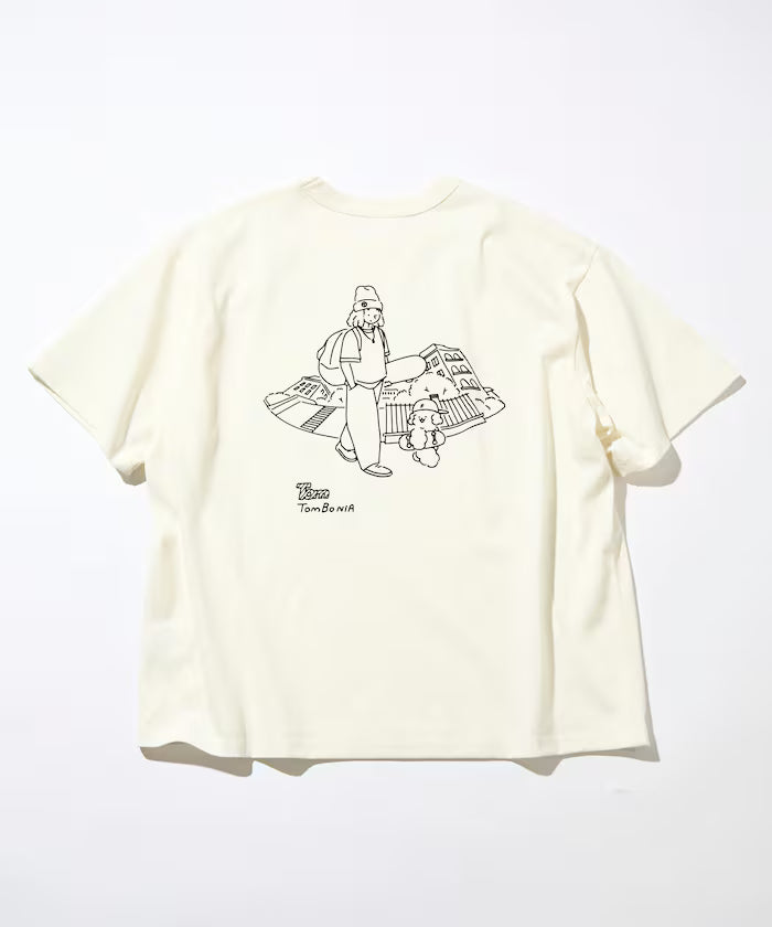 tombonia/Tombonia Back Print Crew Neck Pocket T-Shirt/Skate Boy