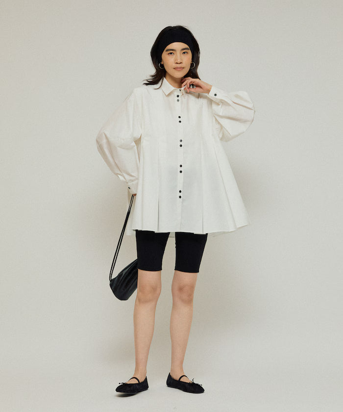 Box Stack Balloon Sleeve Long Sleeve Shirt