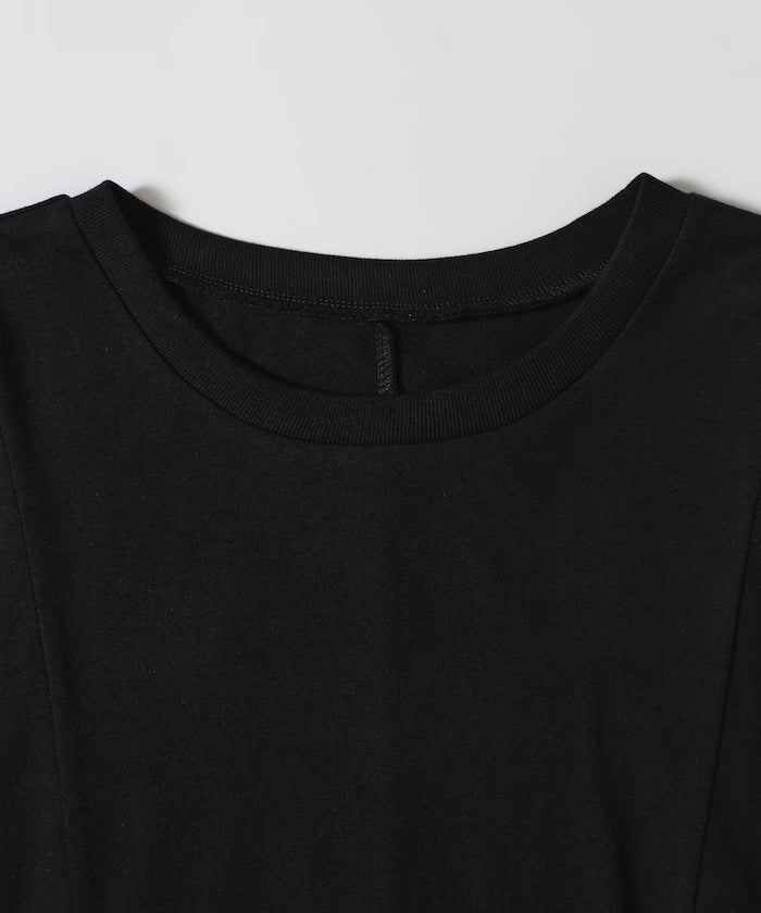 Organic Cotton Mixed Material Docking Gathered Dress