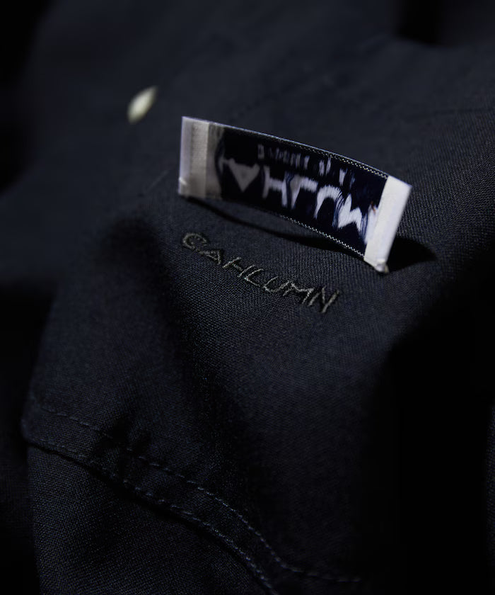 Saxony Chain Stitch Open Collar Shirt