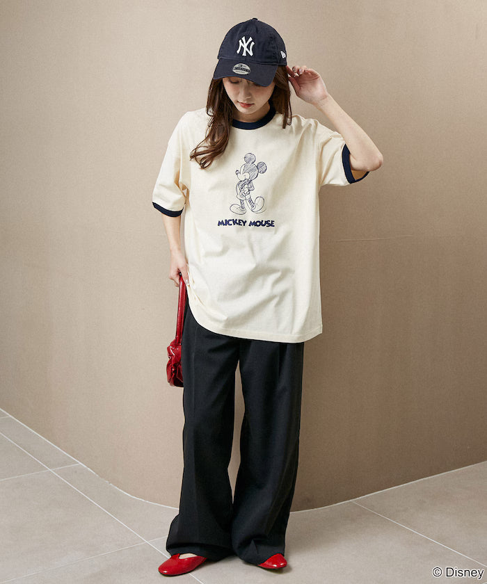 <Functional Material>Mickey Mouse/Sketch Ringer T-Shirt Limited Edition