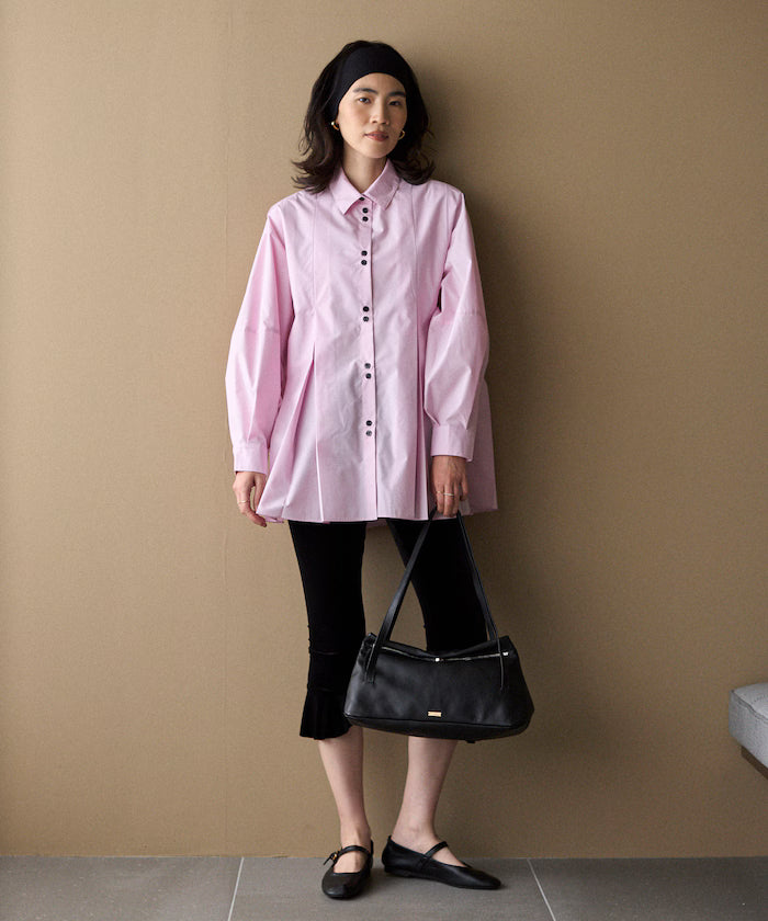 Box Stacked Balloon Sleeve Long Sleeve Shirt