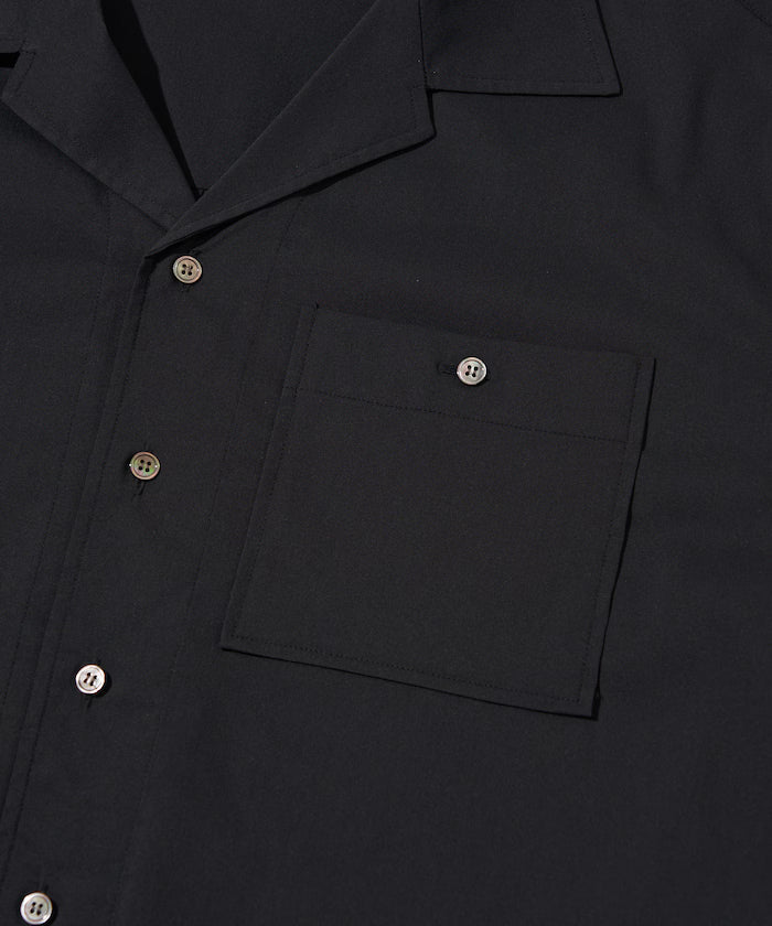 Ramie Blend Oversize Short Sleeve Open Collar Shirt / Easy Care Shirt / Linen Blend Short Sleeve Shirt