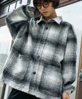 Shaggy Over Check Jacket [Limited Edition] - Light Gray