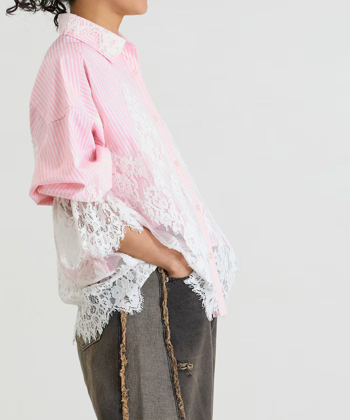 Lace Docking Stripe Shirt