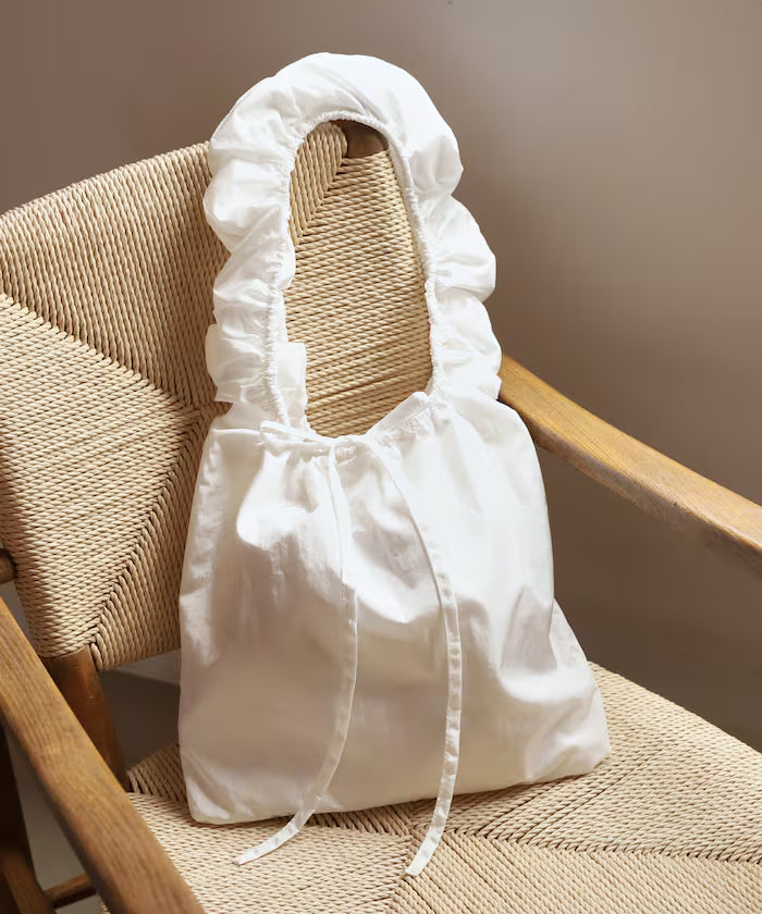 Crash Satin Frill Tote - Off White