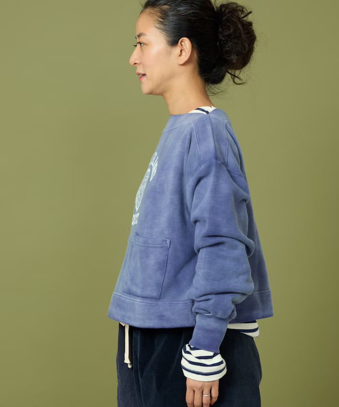 Boat Neck Short Sweatshirt