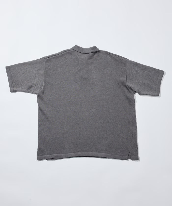 Sheer Knit Polo Shirt & Cotton T-Shirt Layered Set