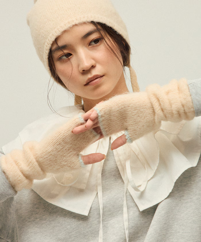 Alpaca Blend Bicolor Knit Gloves
