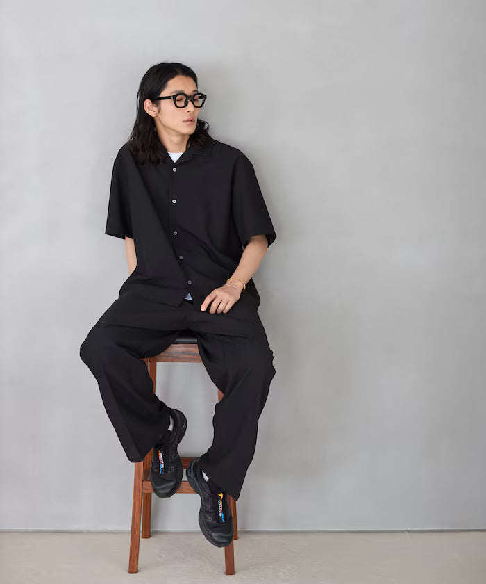 Functional Material Open Collar Short Sleeve Shirt Set 3 Piece Set / Washable / UV Cut / Quick Dry / Cooling Touch