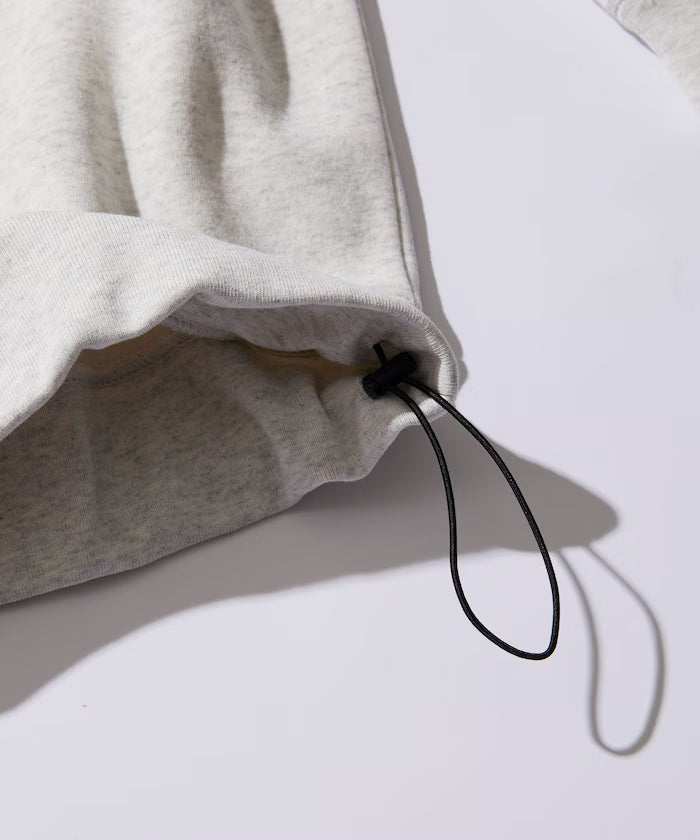 Big silhouette one-point embroidery back print hem code crew neck sweatshirt 【limited edition】